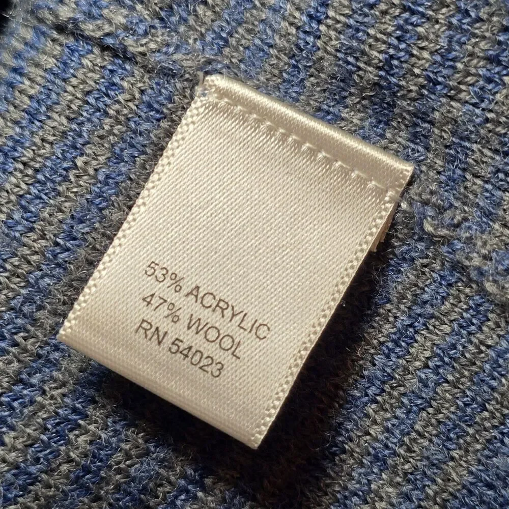 Banana Republic Mens Blue Grey Striped Lightweight Sweater Large